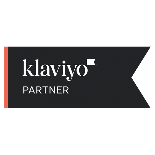 Klaviyo Partner logo on a black banner with a red accent
