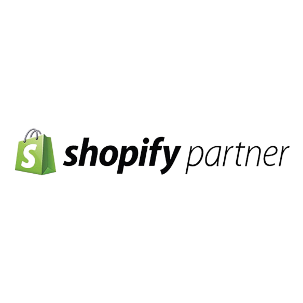 Shopify partner logo on a white background
